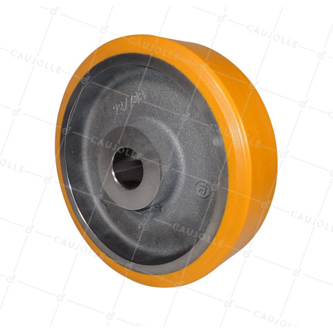 Ruota A CLAVETER IN POLIURETANO DIAMETRO 300/80 MM CARICO 2000KG - SFPU 300/80 A CLAVETER A50 • Caujolle