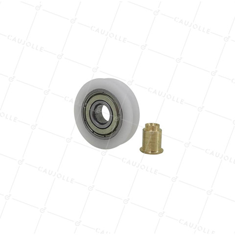 Ruota ACCENDINO CON ASSE IN OTTONE DA RIVETTARE DIAMETRO 30 MM CARICO 25 KG ASSE 7 MM • Caujolle