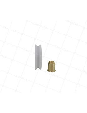 Ruota ACCENDINO CON ASSE IN OTTONE DA RIVETTARE DIAMETRO 30 MM CARICO 25 KG ASSE 7 MM