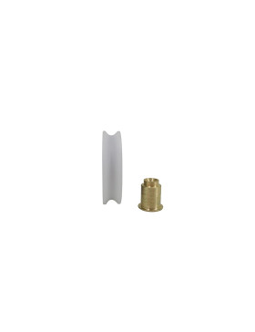 Ruota ACCENDINO CON ASSE IN OTTONE DA RIVETTARE DIAMETRO 30 MM CARICO 25 KG ASSE 7 MM