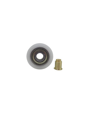 Ruota ACCENDINO CON ASSE IN OTTONE DA RIVETTARE DIAMETRO 30 MM CARICO 25 KG ASSE 7 MM