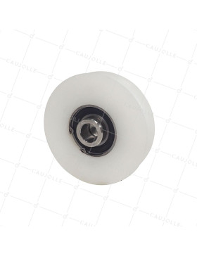 Ruota DI PORTA SCORREVOLE IN INOX E NYLON ANTI RUMORE DIAMETRO 100 MM PER RAIL RONDO DI 20 MM