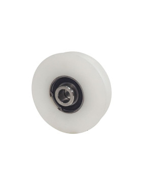 Ruota DI PORTA SCORREVOLE IN INOX E NYLON ANTI RUMORE DIAMETRO 100 MM PER RAIL RONDO DI 20 MM