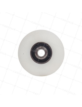Ruota DI PORTA SCORREVOLE IN INOX E NYLON ANTI RUMORE DIAMETRO 100 MM PER RAIL RONDO DI 20 MM