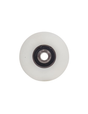 Ruota DI PORTA SCORREVOLE IN INOX E NYLON ANTI RUMORE DIAMETRO 100 MM PER RAIL RONDO DI 20 MM