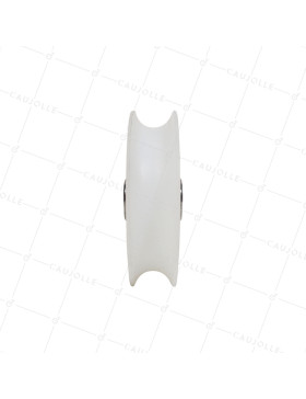 Ruota DI PORTA SCORREVOLE IN INOX E NYLON ANTI RUMORE DIAMETRO 100 MM PER RAIL RONDO DI 20 MM