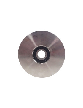 Ruota DI CANCELLO SCORREVOLE A Gola TONDA IN INOX DIAMETRO 100 MM PER RAIL TONDO DI 20 MM CARICO 300 KG ASSE 14MM - GAGR 100 INO