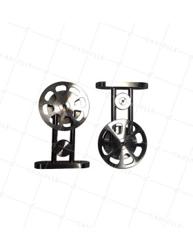 KIT DI 2 Ruote INOX PER GALANDAGE E RONDO DI 25 MM SOSPESO - PER 99956 • Caujolle