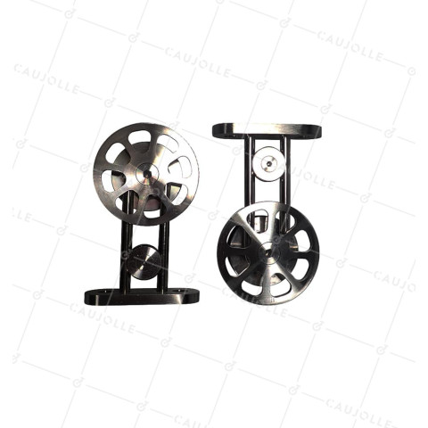 KIT DI 2 Ruote INOX PER GALANDAGE E RONDO DI 25 MM SOSPESO - PER 99956 • Caujolle