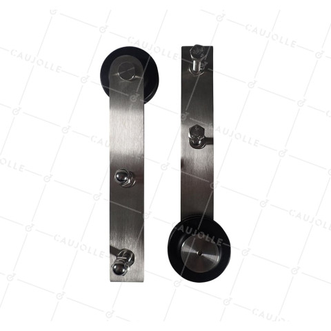 KIT DI 2 Ruote INOX PER GALANDAGE E FERRO PIATTO DA 6 MM - PER 99950 • Caujolle
