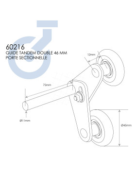 Ruota TANDEM 46 MM PORTA SEZIONALE - DOPPIA