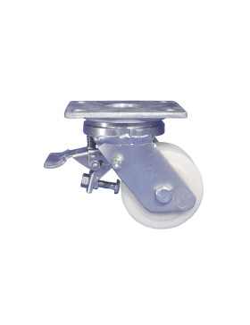 Ruota PIVOTANTE A FRENO IN NYLON DIAMETRO 100 MM CARICO 1200 KG - STEC NYLON 100P A FRENO