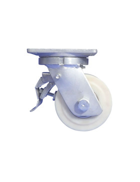 Ruota PIVOTANTE A FRENO IN NYLON DIAMETRO 150 MM CARICO ESTREMO 3000 KG - STEC NYLON 150P AF