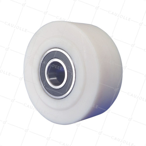 Ruota NYLON CARICO ESTREMO DIAMETRO 200 MM CARICO 4500 KG PER ASSE DI 45MM - S2490 200X80 RB45 • Caujolle