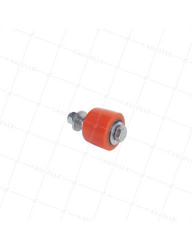 Rullo di guida GUIDA IN POLIURETANO PER PORTA SCORREVOLE DIAMETRO 35 MM LUNGHEZZA 27 MM CON BULLONE DA 8 MM - OL 35X27 PU • Caujolle