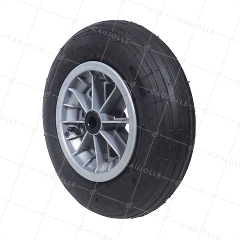 Ruota DI CARRELLINO GONFIATA DIAMETRO 360 MM CARICO 150 KG PER ASSE DI 20 MM - S1006P 3.50-8 R20 • Caujolle