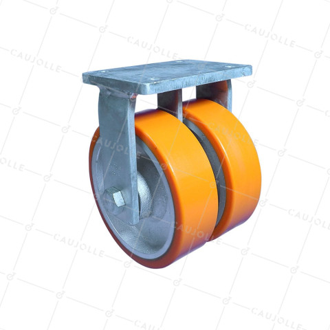 Ruota FISSA IN POLIURETANO DIAMETRO 250 MM CARICO 3600 KG - STEC DOPPIO 250F • Caujolle