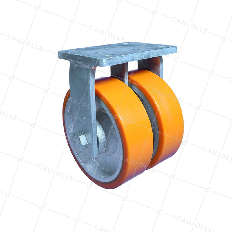 Ruota FISSA IN POLIURETANO DIAMETRO 250 MM CARICO 3600 KG - STEC DOPPIO 250F