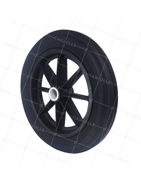 Ruota di carriola INCREVABILE DURA DIAMETRO 360MM CARICO 125KG ASSE DI 32 MM - S605DP 360 L32 POM • Caujolle