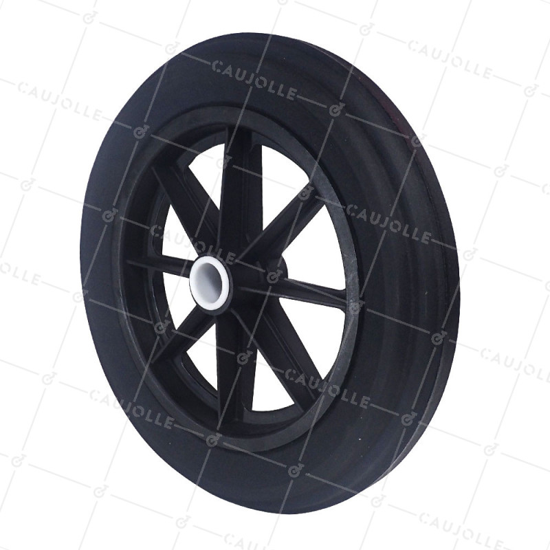 Ruota di carriola INCREVABILE IN GOMMA DI DIAMETRO 360MM PER ASSE DI 32 MM - S605DP 360 L32 POM