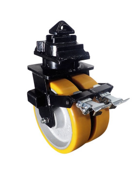 Ruota DI CONTENITORE DIAMETRO 305 MM CARICO 2650 KG - DOPPIA Ruota ARANCIONE PU