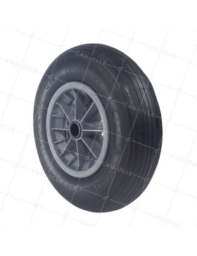 Ruota di carriola GONFIABILE DIAMETRO 400 MM CARICO 150 KG PER ASSE DI 30 MM - S1006P L30 POM • Caujolle