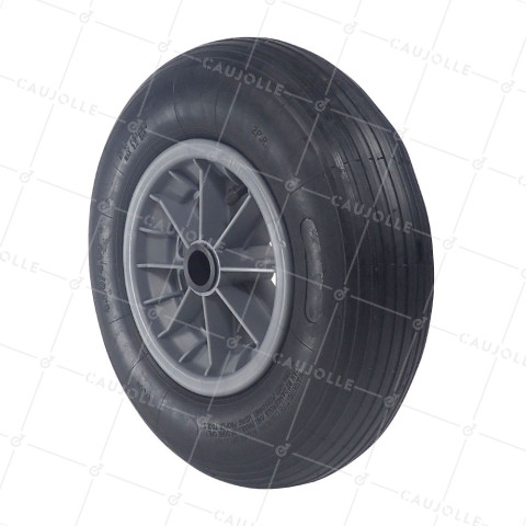 Ruota di carriola GONFIABILE DIAMETRO 400 MM CARICO 150 KG PER ASSE DI 30 MM - S1006P L30 POM • Caujolle