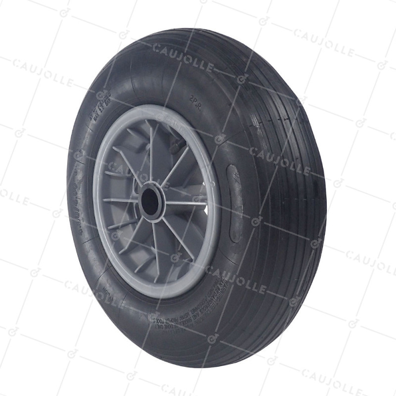 Ruota di carriola GONFIABILE DIAMETRO 400 MM CARICO 150 KG PER ASSE DI 30 MM - S1006P L30 POM