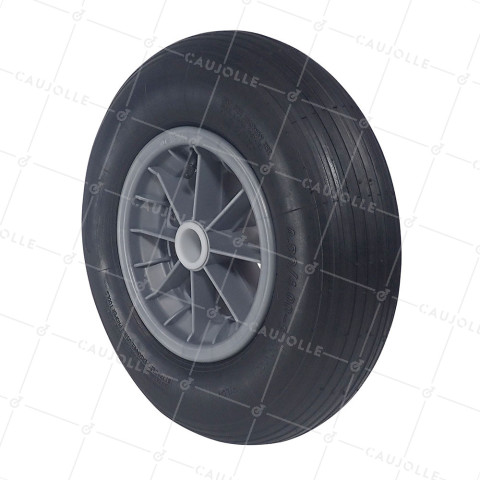 Ruota di carriola GONFIABILE DIAMETRO 400 MM CARICO 150 KG PER ASSE DI 32 MM - S1006P L32 POM • Caujolle