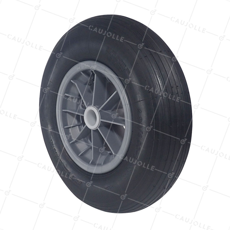Ruota di carriola GONFIABILE DIAMETRO 400 MM CARICO 150 KG PER ASSE DI 32 MM - S1006P L32 POM