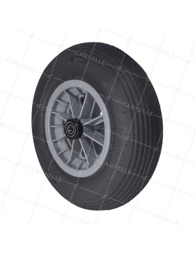 Ruota di carriola GONFIABILE RINFORZATA DIAMETRO 400 MM CARICO 150 KG PER ASSE DI 16 MM CON Cuscinetto A SFERE - S1006P 400/8 4PR LINEE R SFERE 16 • Caujolle