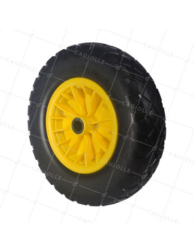Ruota di carriola INCREVABILE DIAMETRO 400 MM CARICO 150KG PER ASSE DI 25 MM - S6000P400R25 • Caujolle