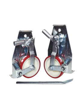 PAIO DI Ruote Retrattile A LEVA PER TRASLOCHI DIAMETRO 138 MM CARICO 1000KG - KIT LEVEL UP 138