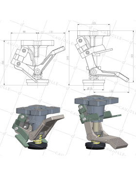 Freni a pedale PER PALETTES TRACTEES - ELEVATORE PER PEDANE RENF 160