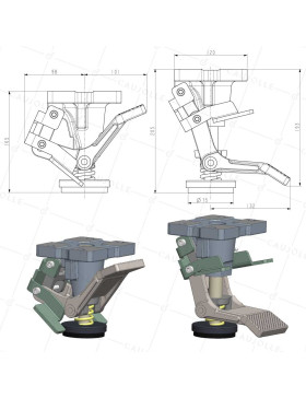 Freni a pedale PER PALETTES TRACTEES - ELEVATORE PER PEDANE RENF 160