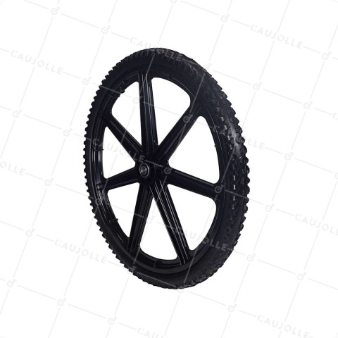 Ruota DI Rimorchio DA GIARDINO GONFIATA RINFORZATA DIAMETRO 605 MM CARICO 50 KG ASSE DI 16 MM - S5000P 24 POLLICI INDESTRUTTIBILE • Caujolle