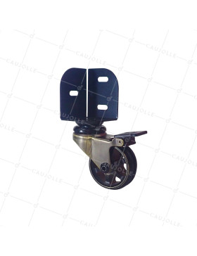 Ruota PIVOTANTE A FRENO A CORNIERE DIAMETRO 50 MM CARICO 30 KG - GOLDSTYL 50 CORNIERE A FRENO • Caujolle