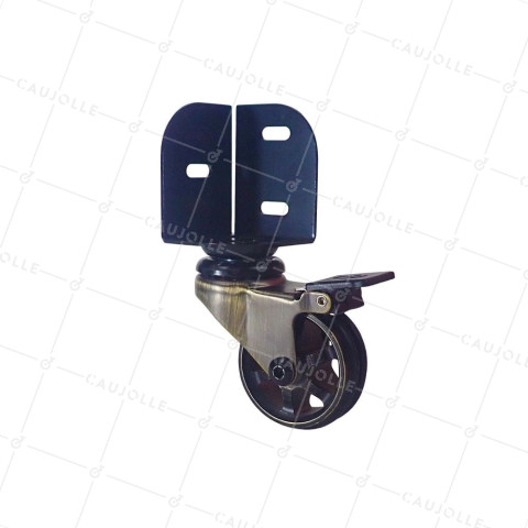 Ruota PIVOTANTE A FRENO A CORNIERE DIAMETRO 50 MM CARICO 30 KG - GOLDSTYL 50 CORNIERE A FRENO • Caujolle