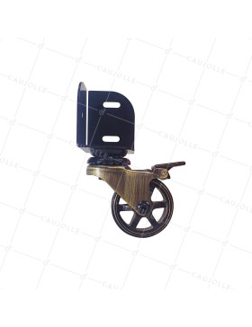 Ruota PIVOTANTE A FRENO A CORNIERE DIAMETRO 50 MM CARICO 30 KG - GOLDSTYL 50 CORNIERE A FRENO