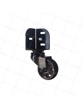 Ruota PIVOTANTE A CORNIERE DIAMETRO 50 MM CARICO 30 KG - NICKEL NERO 50 CORNIERE • Caujolle