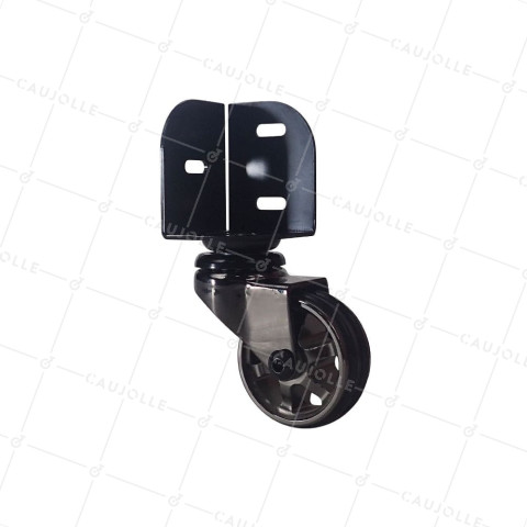 Ruota PIVOTANTE A CORNIERE DIAMETRO 50 MM CARICO 30 KG - NICKEL NERO 50 CORNIERE • Caujolle