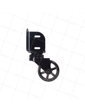RUOTA ROTANTE A CORNIERE DIAMETRO 50 MM CARICO 30 KG - NICKEL NERO 50 CORNIERE