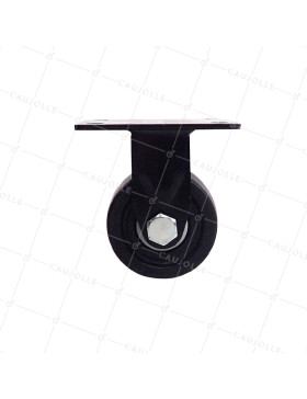 Ruota FISSA EXTRA BASSA IN NYLON FIBRATO AD ALTA CARICO DIAMETRO 75 MM CARICO 600 KG - BLACK SURB 75 FISSA