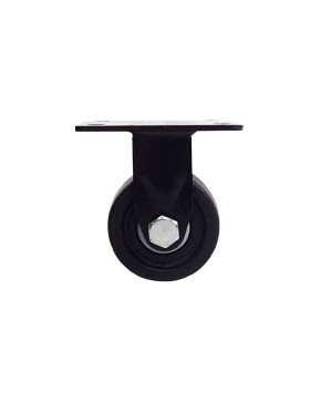 Ruota FISSA EXTRA BASSA IN NYLON FIBRATO AD ALTA CARICO DIAMETRO 75 MM CARICO 600 KG - BLACK SURB 75 FISSA