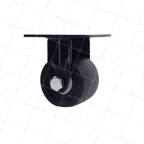 Ruota FISSA EXTRA BASSA IN NYLON FIBRATO AD ALTA CARICO DIAMETRO 75 MM CARICO 600 KG - BLACK SURB 75 FISSA • Caujolle