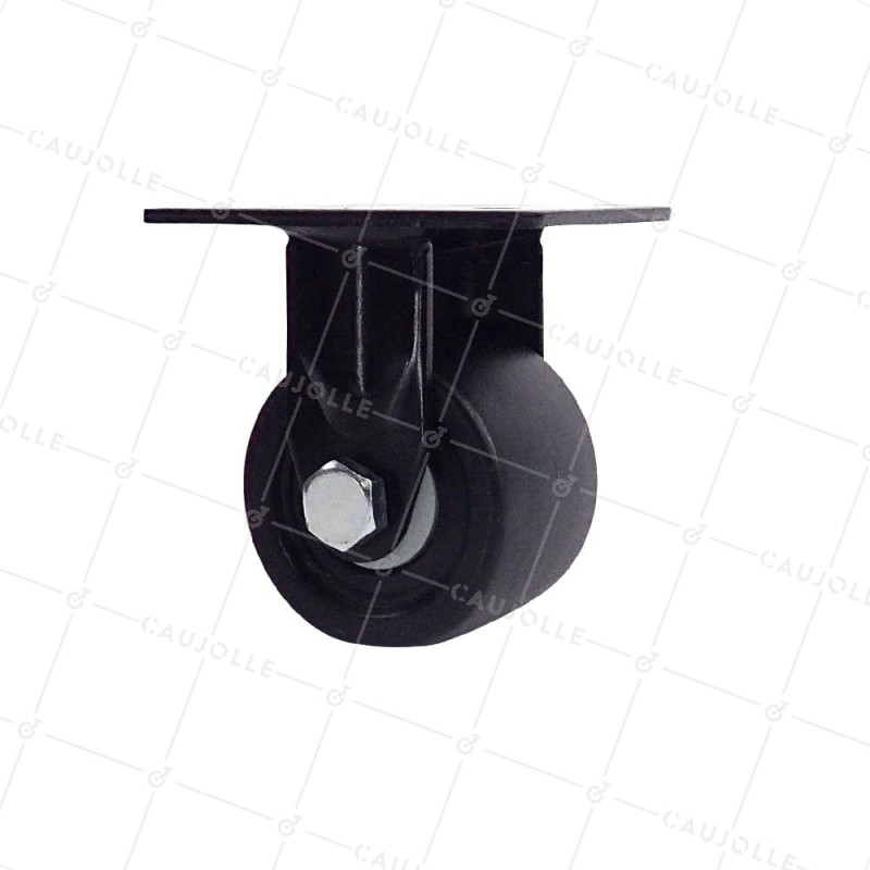 Ruota FISSA EXTRA BASSA IN NYLON FIBRATO AD ALTA CARICO DIAMETRO 75 MM CARICO 600 KG - BLACK SURB 75 FISSA