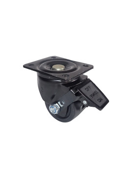 Ruota PIVOTANTE EXTRA BASSA IN NYLON FIBRATO AD ALTA CAPACITÀ DIAMETRO 75 MM CAPACITÀ 600 KG - NERO SURB 75PAF
