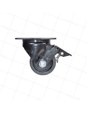Ruota PIVOTANTE EXTRA BASSA IN NYLON FIBRATO AD ALTA CAPACITÀ DIAMETRO 75 MM CAPACITÀ 600 KG - NERO SURB 75PAF