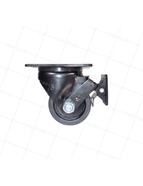 Ruota PIVOTANTE EXTRA BASSA IN NYLON FIBRATO AD ALTA CAPACITÀ DIAMETRO 75 MM CAPACITÀ 600 KG - NERO SURB 75PAF