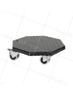 PIANO IN ACCIAIO, FINITURA NERA ULTRA ROBUSTO PER VASI TONDI DI 45 CM DI DIAMETRO, CAPACITÀ 300 KG - BLACK OCTO 45 • Caujolle